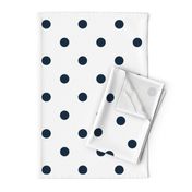 White and Navy Jumbo Dots