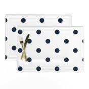 White and Navy Jumbo Dots