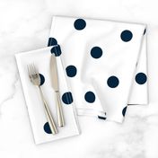 White and Navy Jumbo Dots