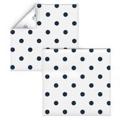 White and Navy Jumbo Dots