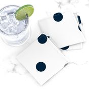 White and Navy Jumbo Dots