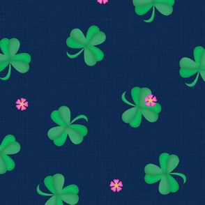 Sweet Flowering Shamrocks Navy