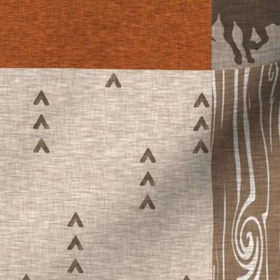 Wild Horses Patchwork - Rust, tan and brown