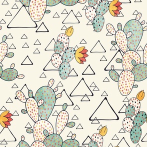Prickly Pear Cacti and Triangles