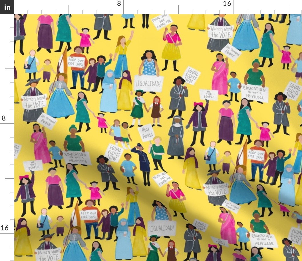 Large Scale Women Around the World on Yellow
