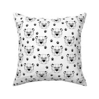 Geometric Bear Tracks (black + white) Geo Bears Woodland Animals Baby Nursery Bedding GingerLous