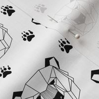 Geometric Bear Tracks (black + white) Geo Bears Woodland Animals Baby Nursery Bedding GingerLous