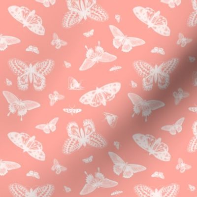 Coral Vintage Butterflies