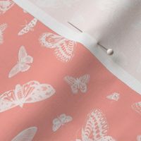 Coral Vintage Butterflies