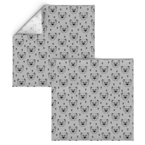 Geometric Bear (grey) Geo Bears Woodland Animals Baby Boy Nursery Bedding GingerLous