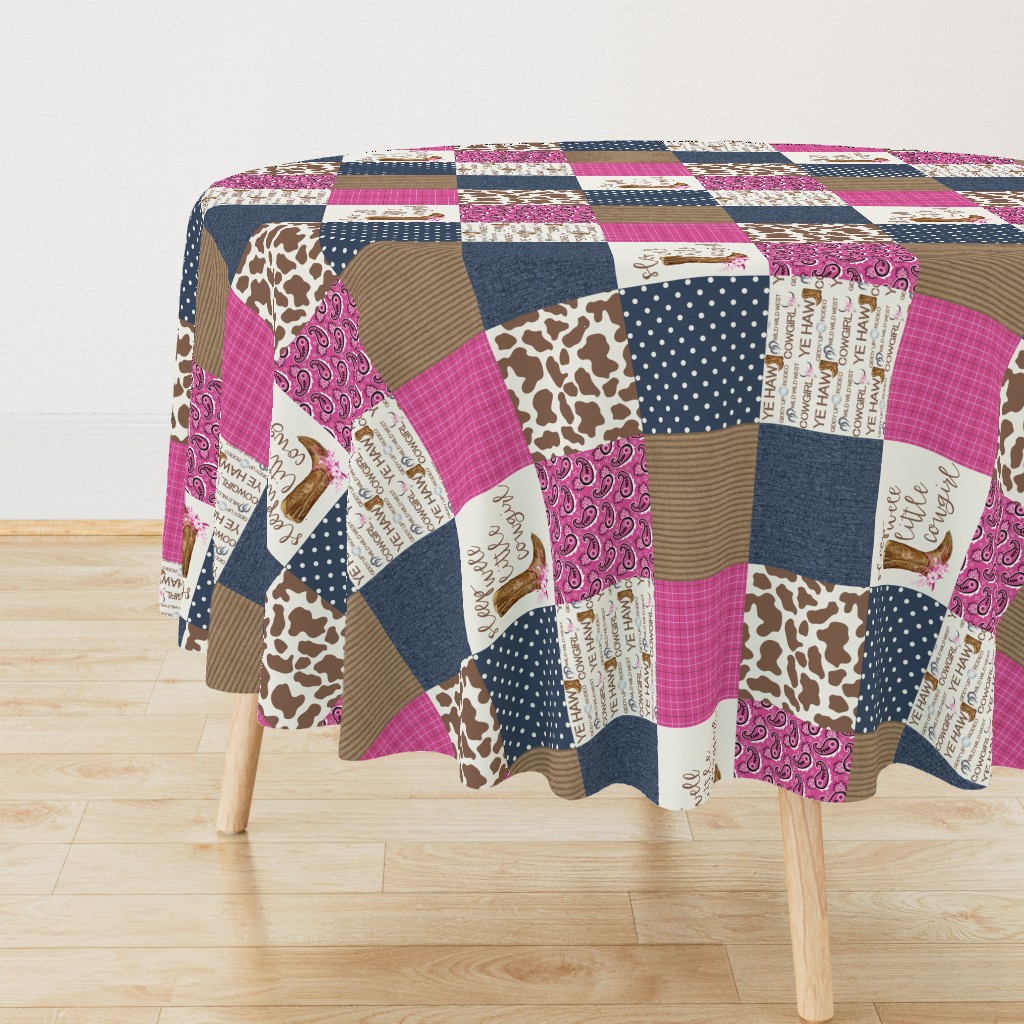 Western//Sleep Well Little Cowgirl - Wholecloth Cheater Quilt - Rotated