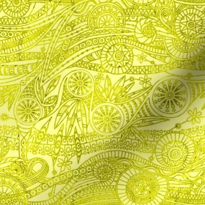 Batik Doodle in Olive