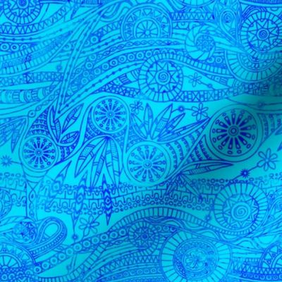 Batik Doodle in Blue