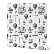 Vintage Balloons - Black and White