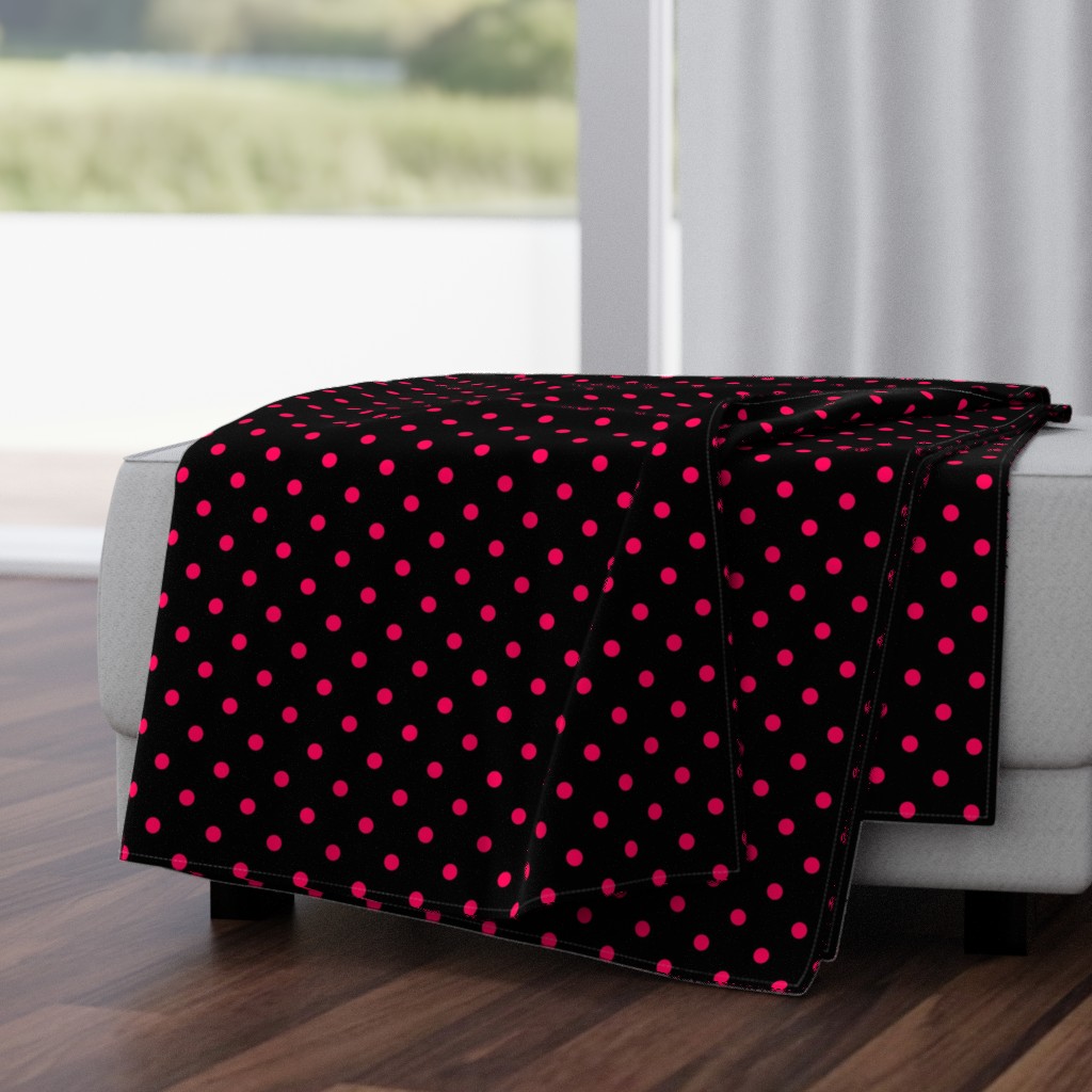 Black Licorice and Hot Pink Polka Dots