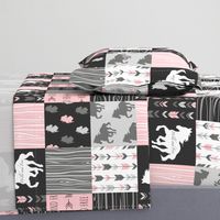 Horse Patchwork - Pink and And Black -Wild and Free Horses