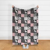 Horse Patchwork - Pink and And Black -Wild and Free Horses