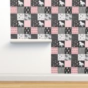 Horse Patchwork - Pink and And Black -Wild and Free Horses