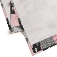 Horse Patchwork - Pink and And Black -Wild and Free Horses