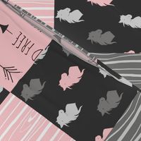 Horse Patchwork - Pink and And Black -Wild and Free Horses