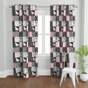 Horse Patchwork - Pink and And Black -Wild and Free Horses