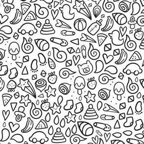 Kids doodles pattern. 
