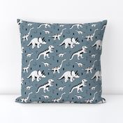 Cool Scandinavian kids dino friends dinosaur pattern stone gray blue