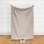 Cool girls dinosaurs pink triceratops on beige summer print