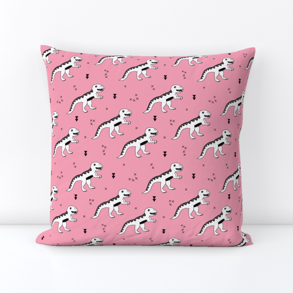 Cool tyrannosaurus dinosaurs history theme for girls in hot pink