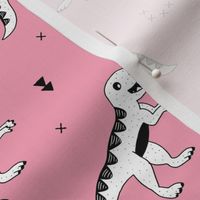 Cool tyrannosaurus dinosaurs history theme for girls in hot pink