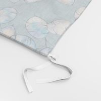 Lunaria beautiful watercolor seamless pattern on blue