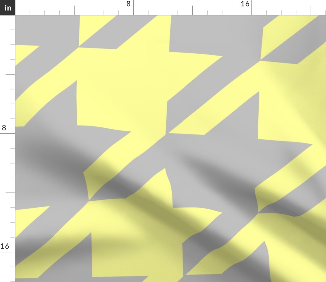 18-04B Jumbo Houndstooth Butter Yellow and Gray  _ Miss Chiff Designs 