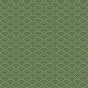 Small Japanese-Style Ripple - Gold on Green