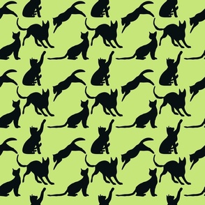 Neon Cats Silhouettes black and green