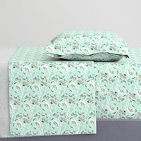 Mermaid Lullaby (mint, navy, coral gold) MICRO