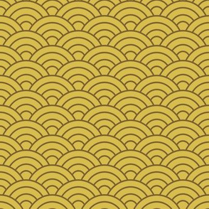 Japanese-Style Ripple - Brown on Gold