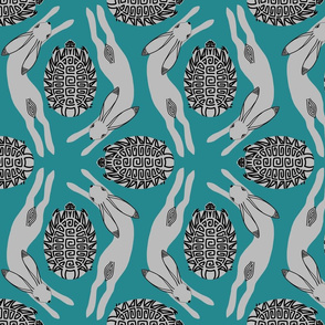 tortoise and hare - teal 