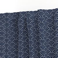 Japanese-Style Ripple - White on Navy