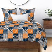 Little One Fox - Navy orange and grey - ROTATED 