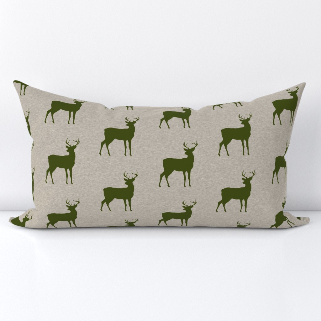 Green Deer on Tan