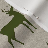 Green Deer on Tan