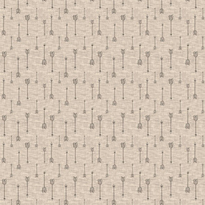 Small Arrows on Linen - beige