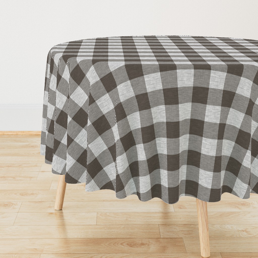 Textured Buffalo plaid- dark brown and grey 