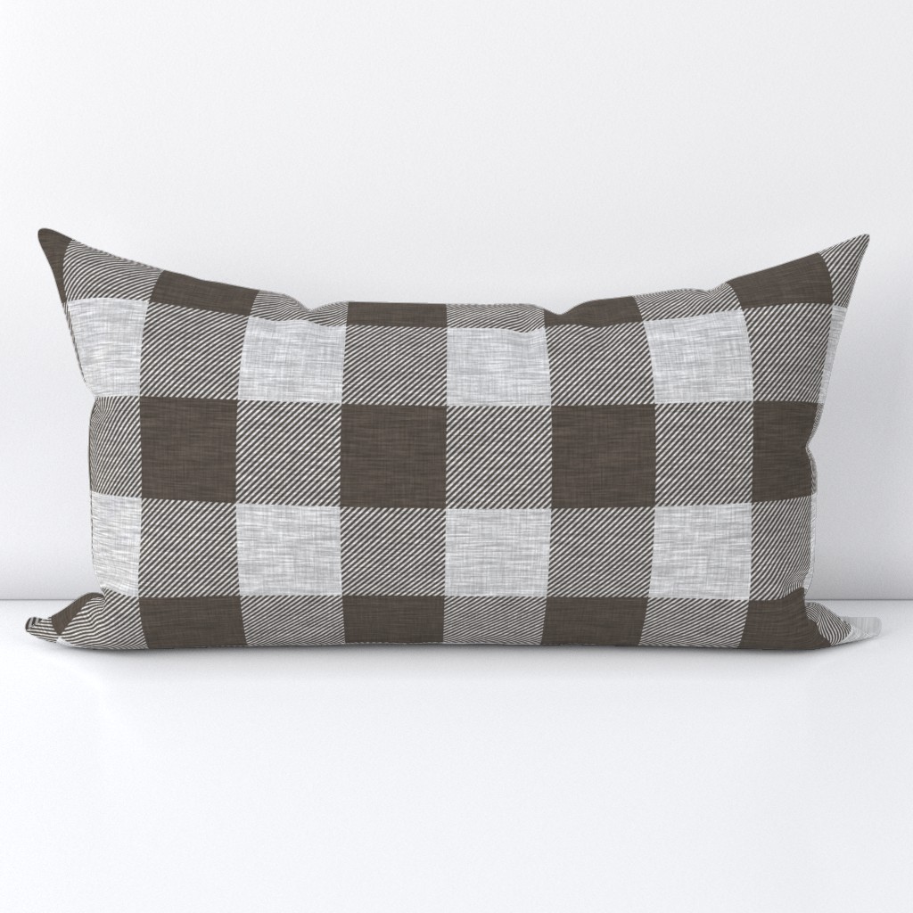 Textured Buffalo plaid- dark brown and grey 