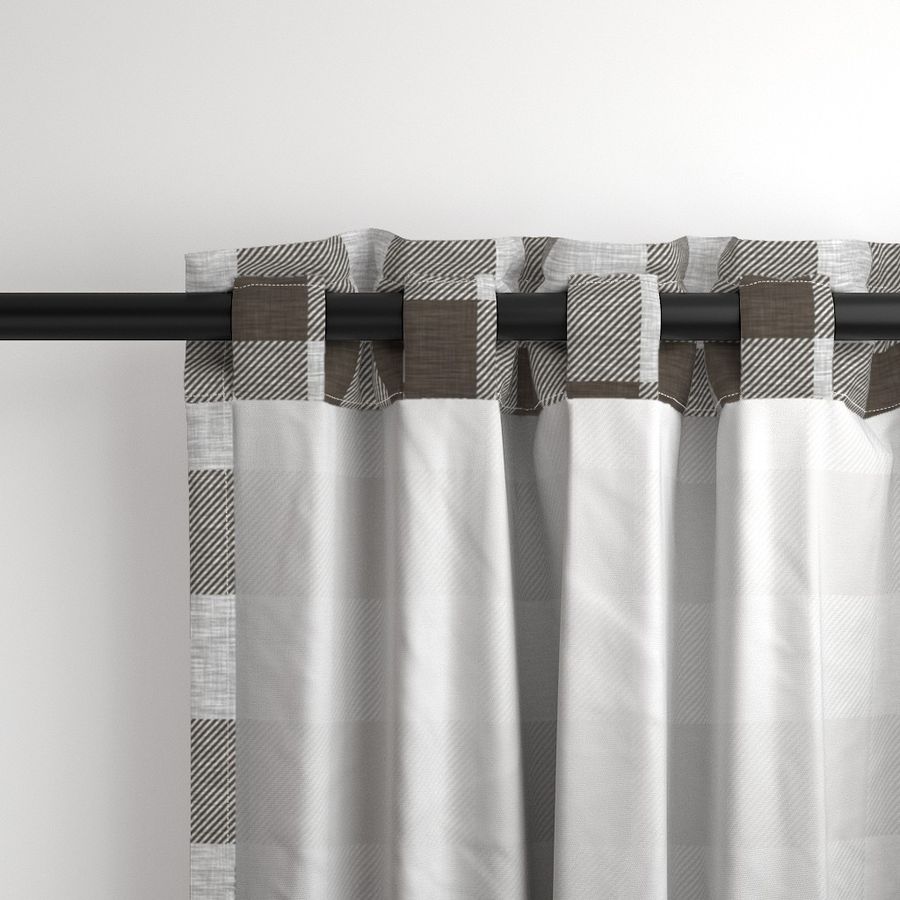 Textured Buffalo plaid- dark brown and grey 