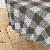 Textured Buffalo plaid- dark brown and grey 