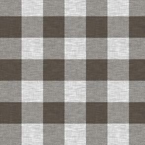 Textured Buffalo plaid- dark brown and grey 