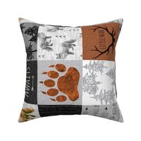 Fox Quilt - Rust and Black- ROTATED - Adveture Awaits - Little Man