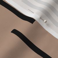 Basic stripes and strokes monochrome circus theme black and taupe 