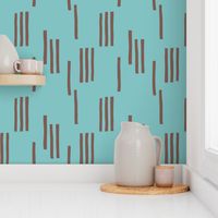 Basic stripes and strokes monochrome circus theme blue and bark brown